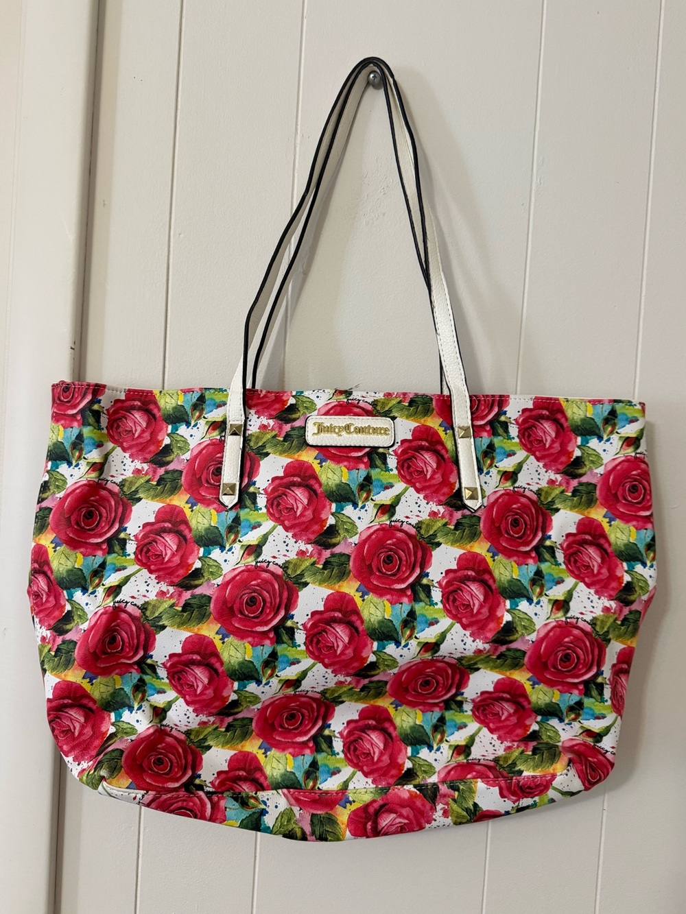 Juicy Couture Pink Rose Print Floral Tote